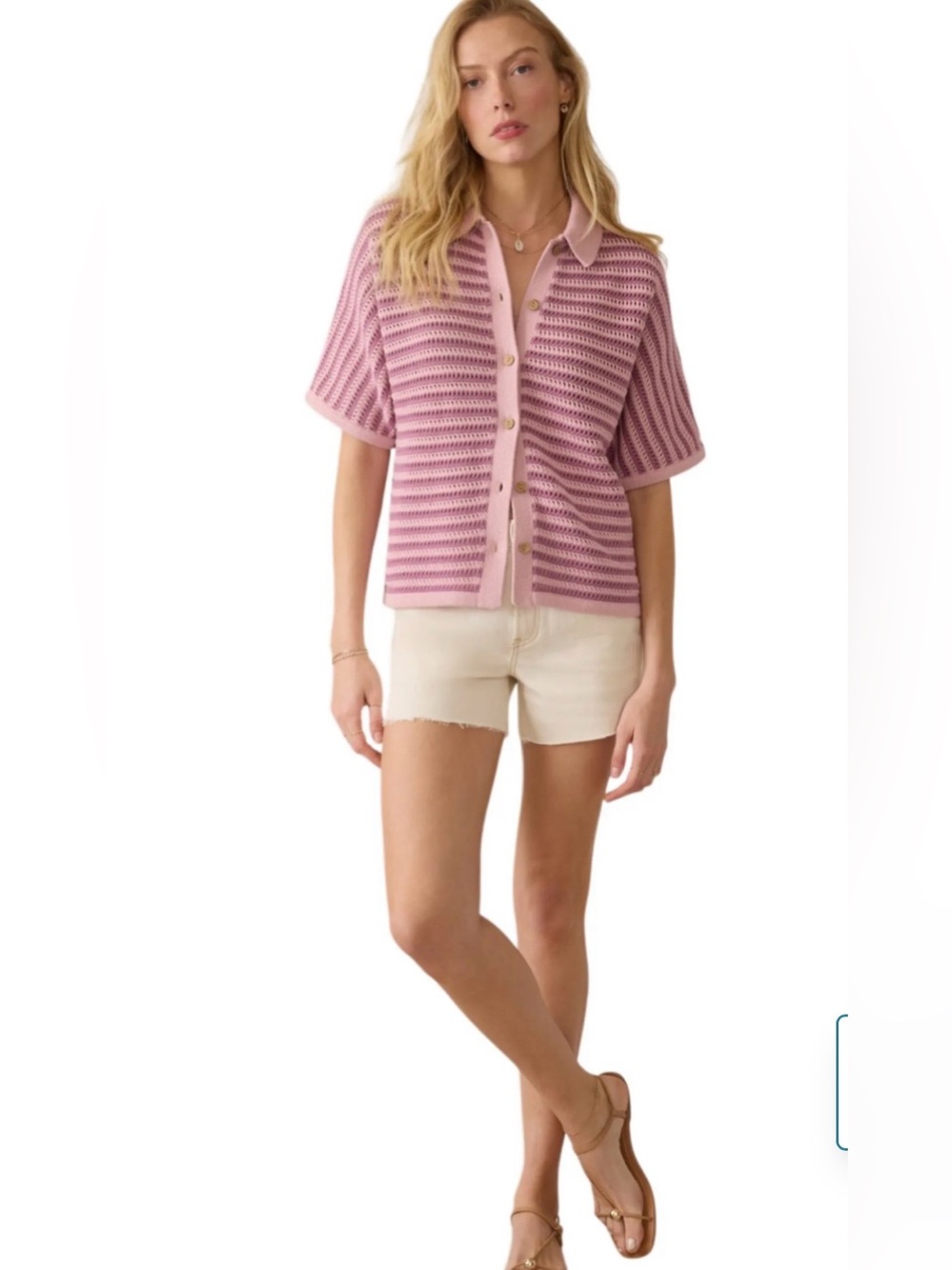 Faherty Seacoast Open Stitch Cotton Shirt Small